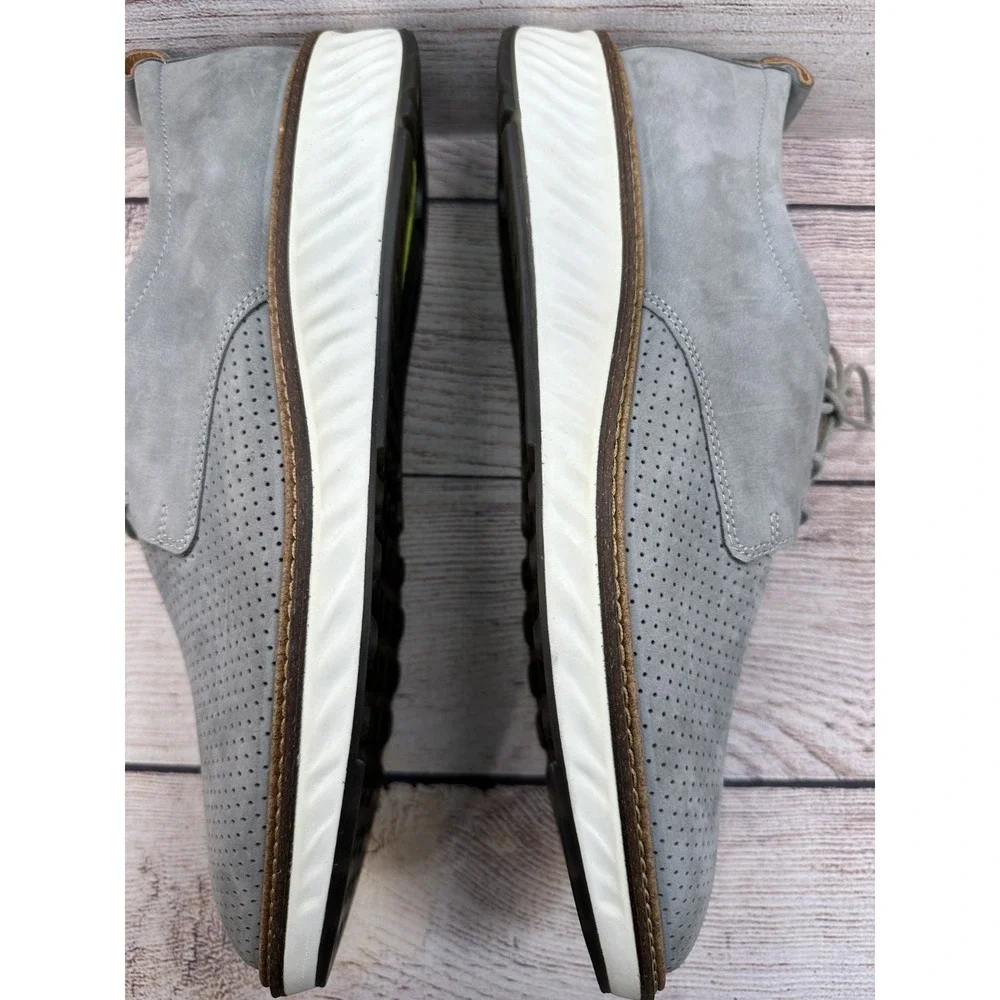 ECCO ST.1 Hybrid Men's Gray DriTan Leather Oxford Shoes Size 43 US 9-9.5